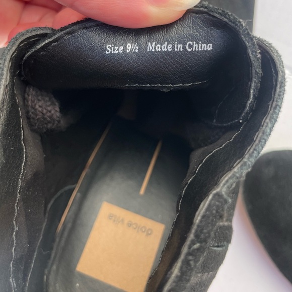 Dolce Vita Black Suede Wedge Booties - Picture 7 of 7